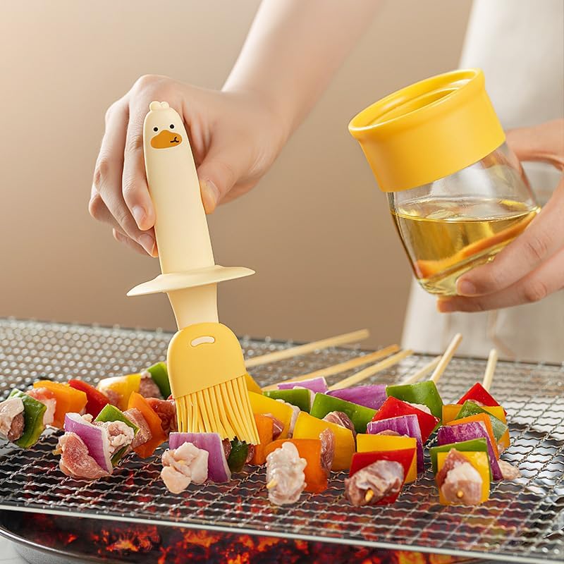 oil dispenser bottle with silicone brush