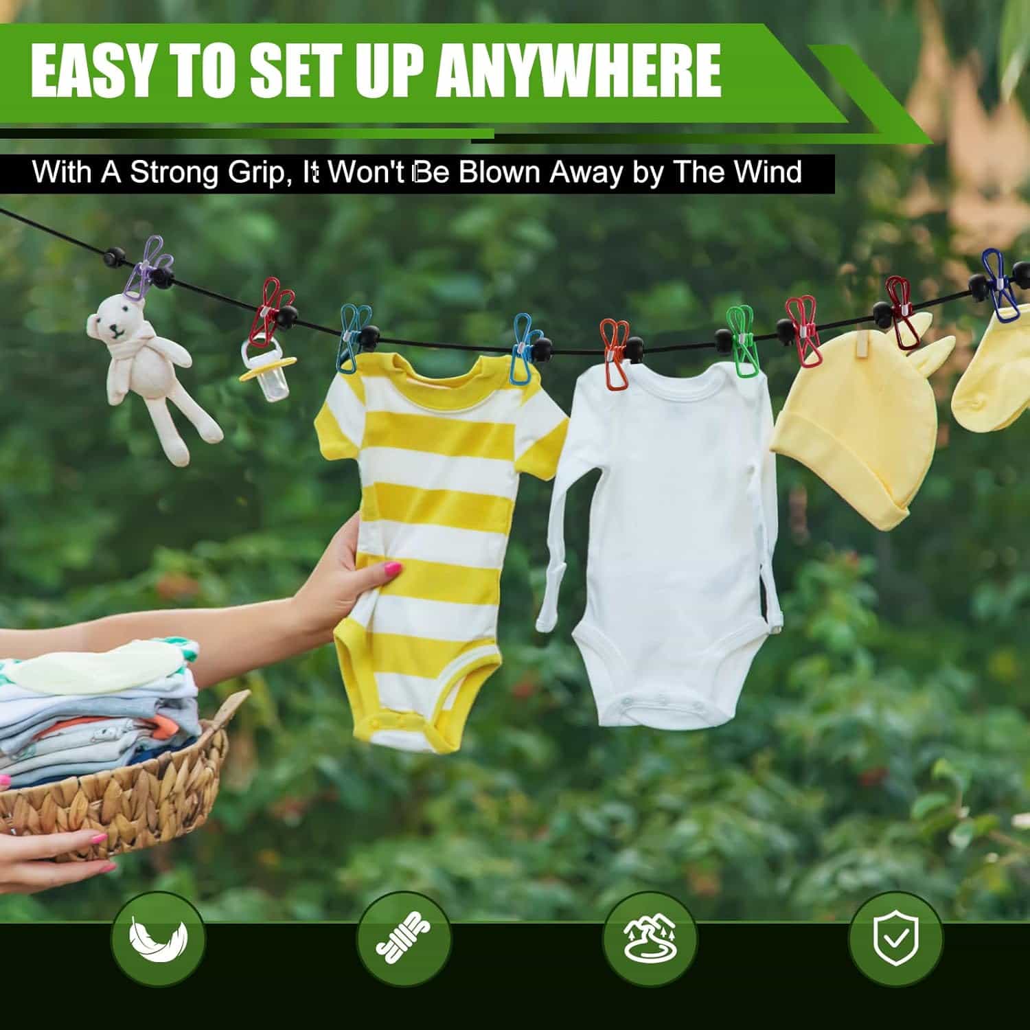 Retractable Portable Clothesline ( 2 pcs )