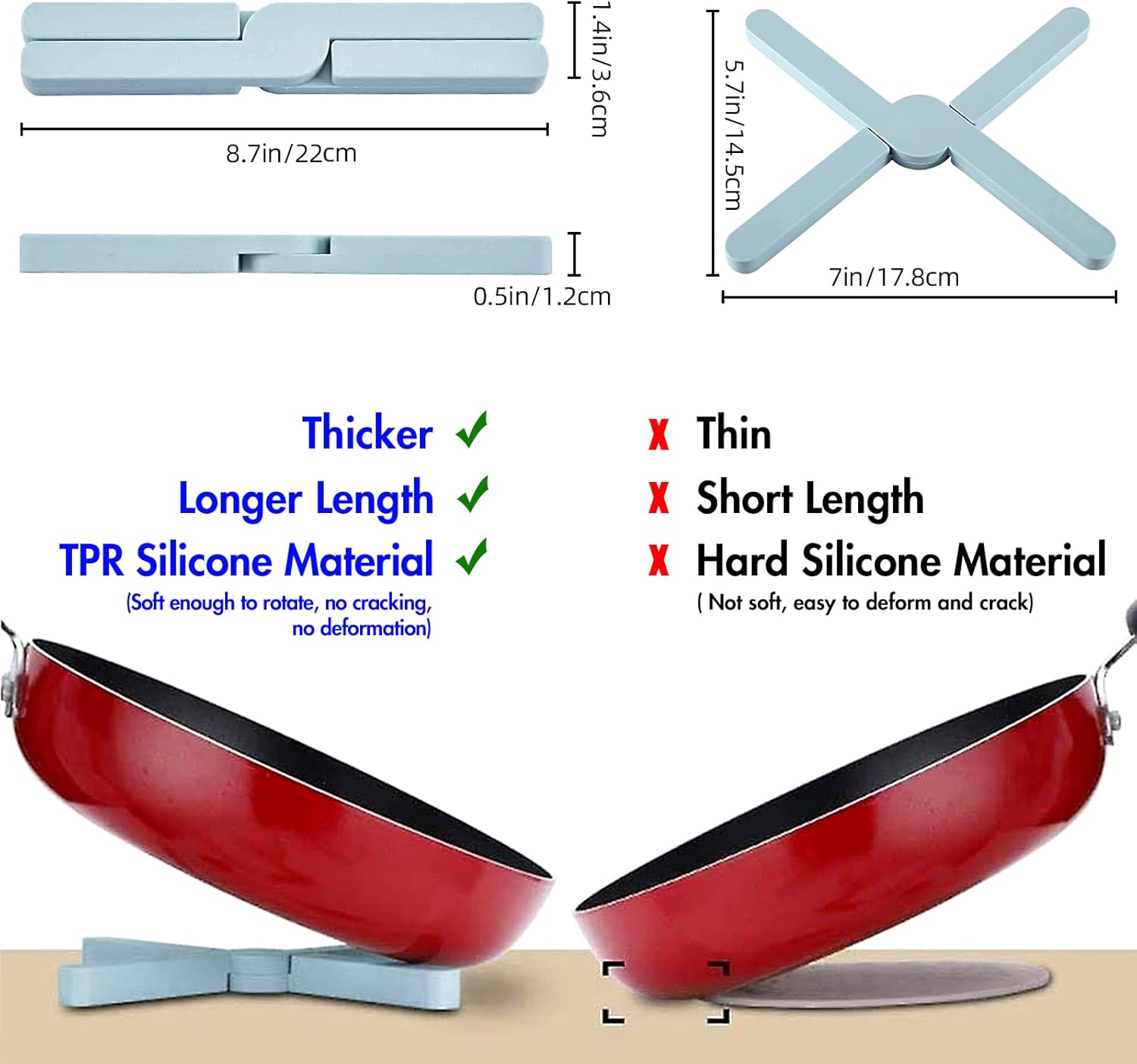 Foldable Silicone Trivets ( 5 pcs )