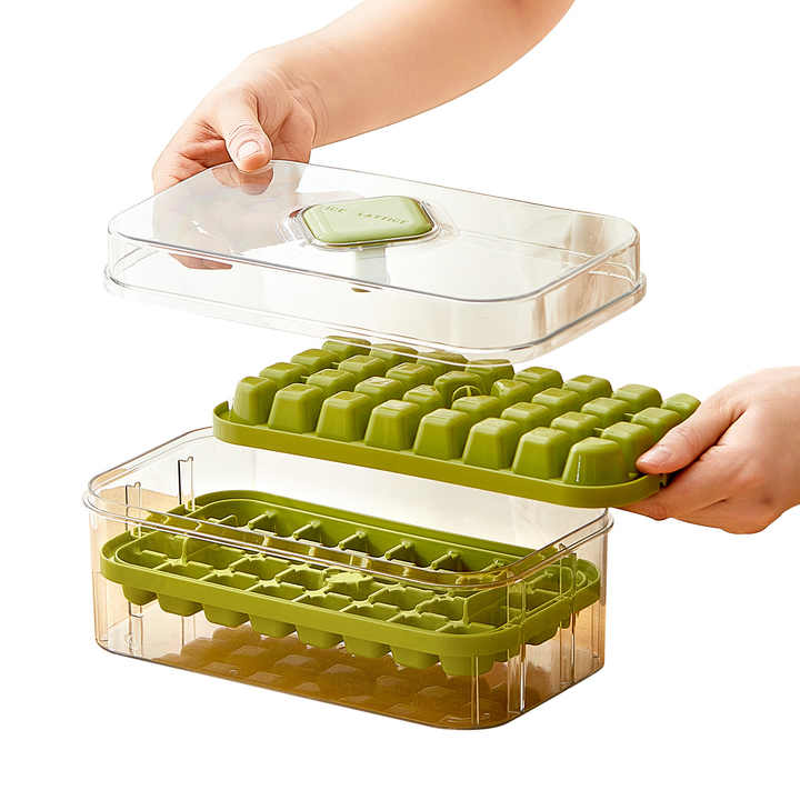 Ice Cube Tray with Lid and Bin