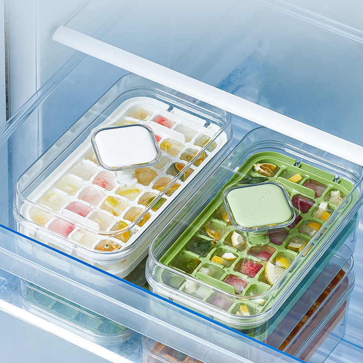 Ice Cube Tray with Lid and Bin