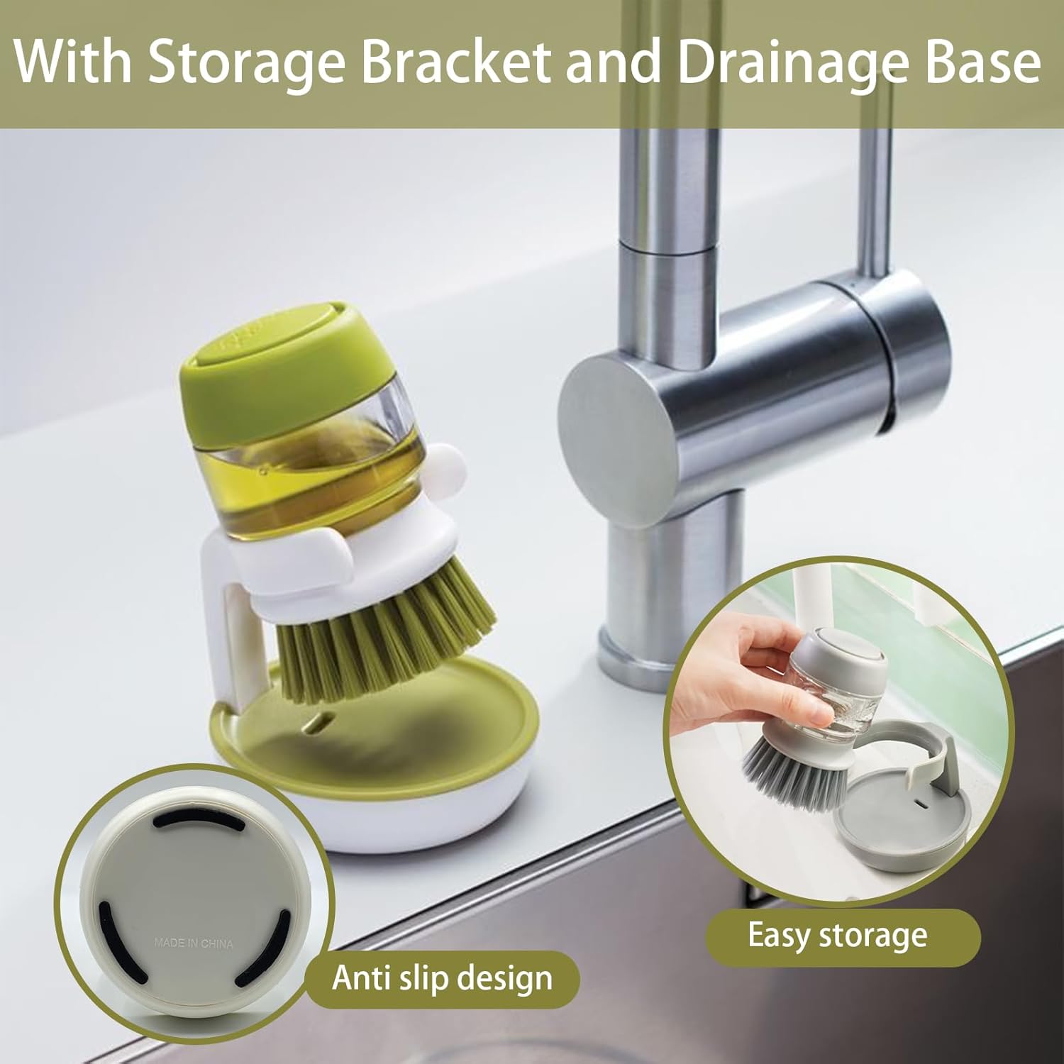 Dish Brush with Soap Dispenser - Makfoul