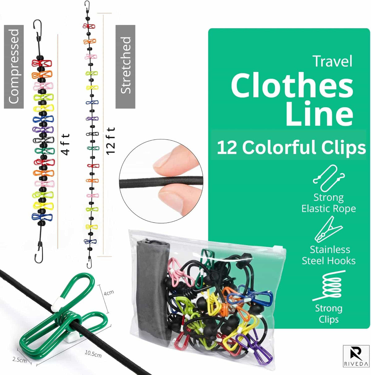 ( 2 pcs ) Retractable Portable Clothesline - Makfoul