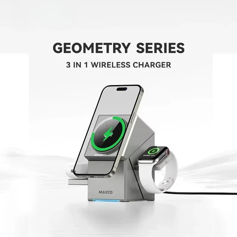 3 - in - 1 Rotatable Wireless Charger - Makfoul