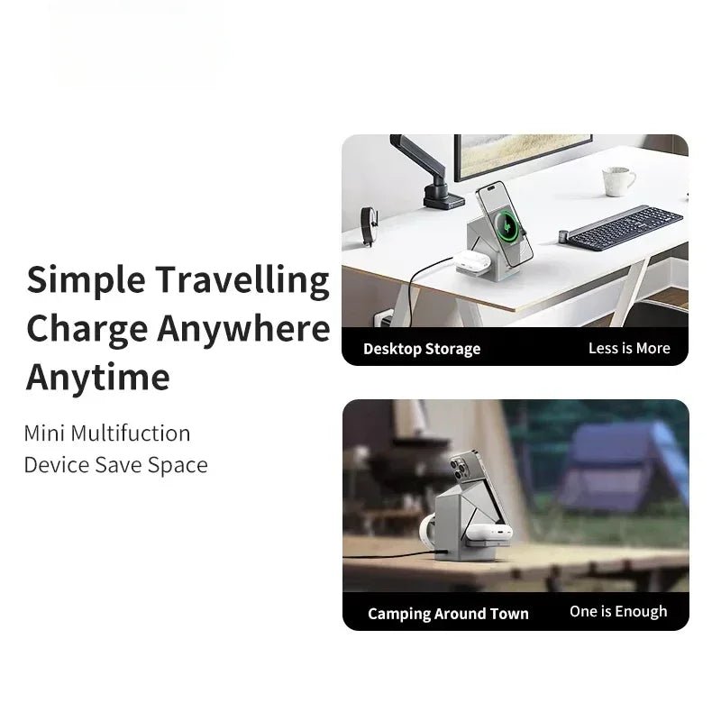 3 - in - 1 Rotatable Wireless Charger - Makfoul