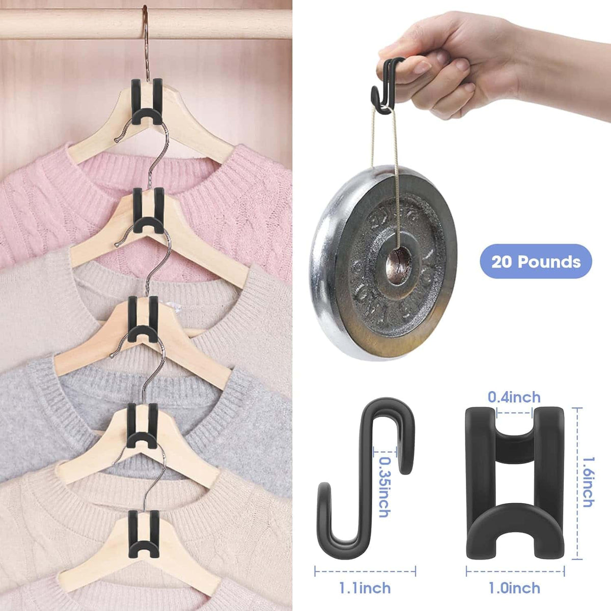 ( 40 PCS ) Clothes Hanger Connector Hooks - Makfoul