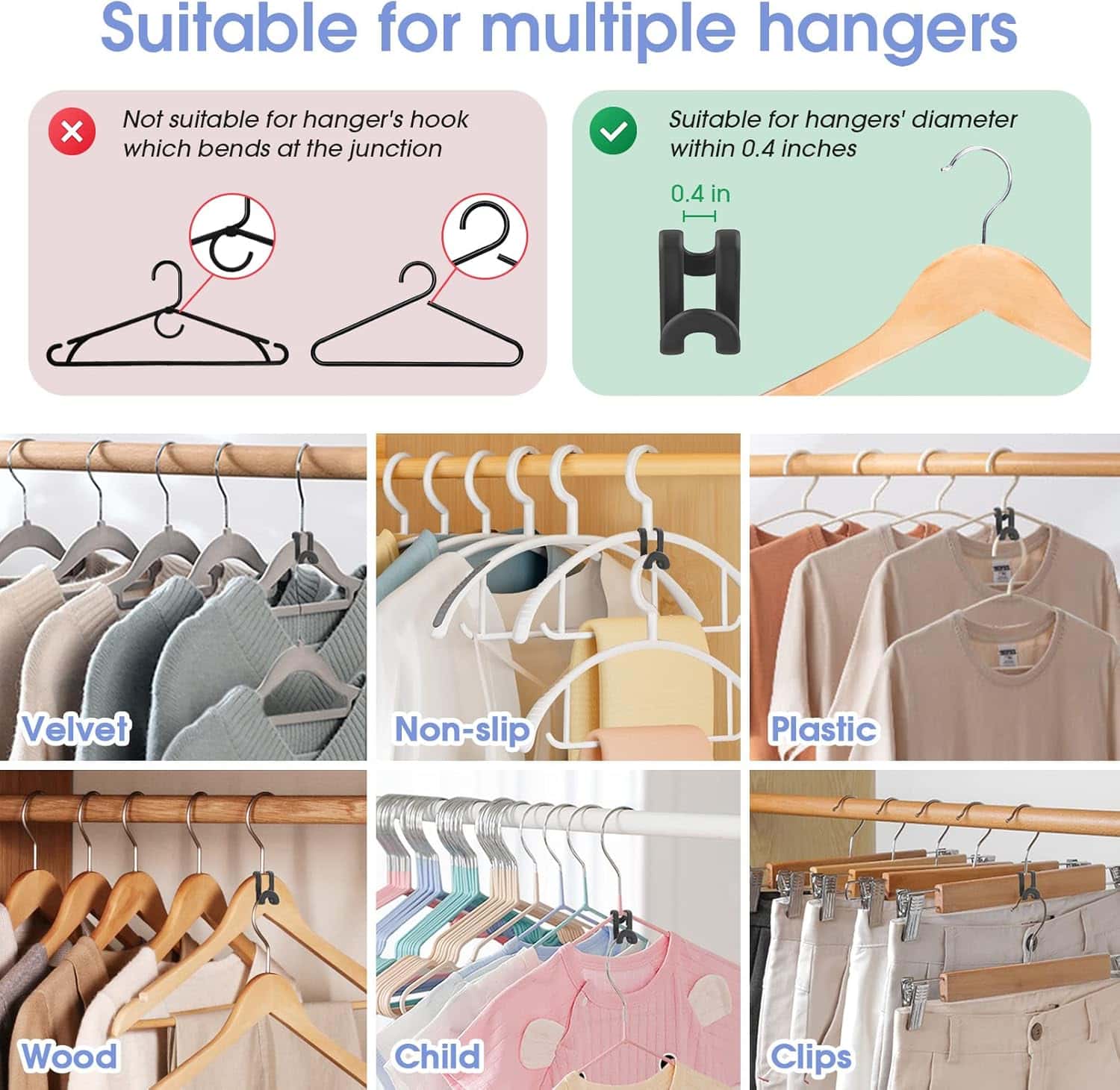 ( 40 PCS ) Clothes Hanger Connector Hooks - Makfoul