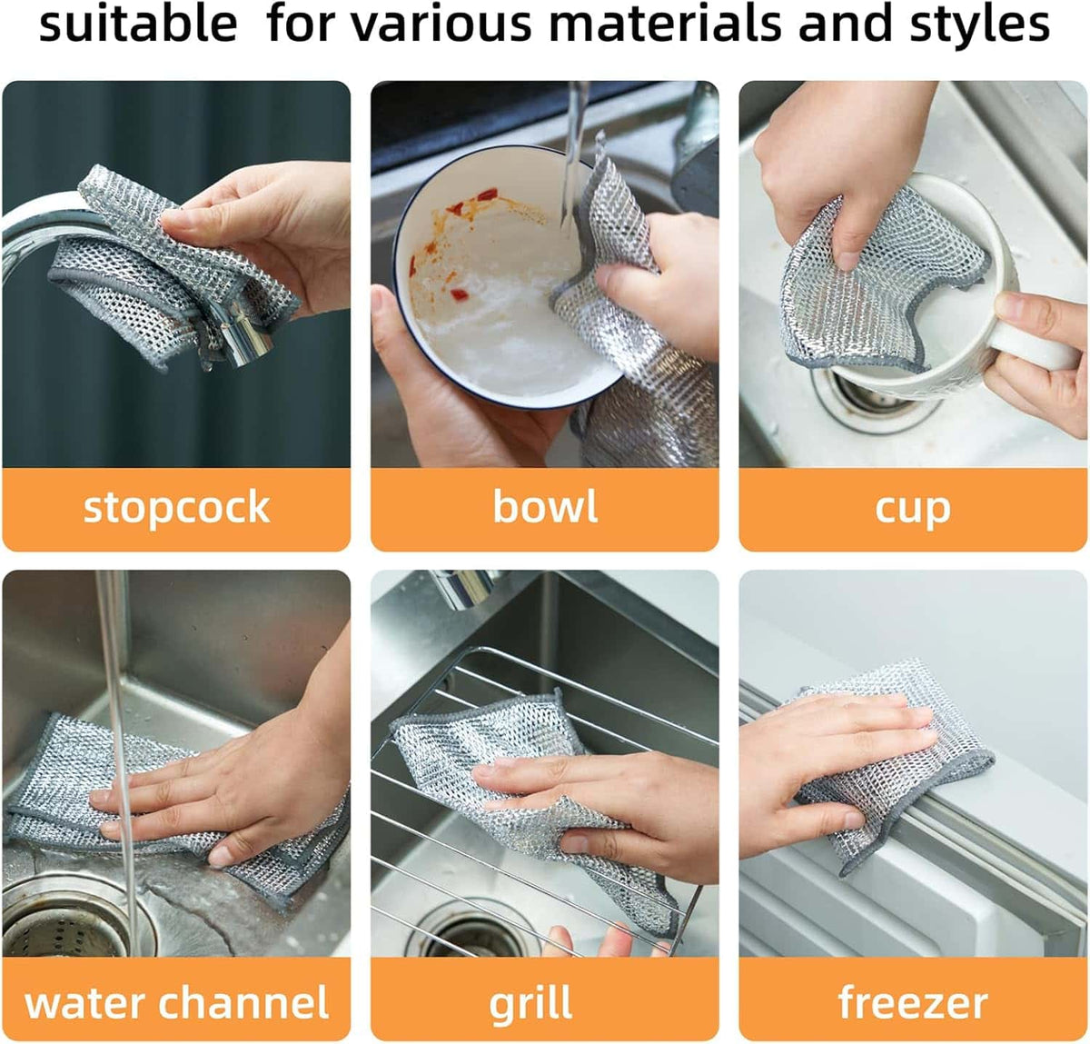 ( 6 pcs ) Microfiber Cleaning Dishcloth - Makfoul