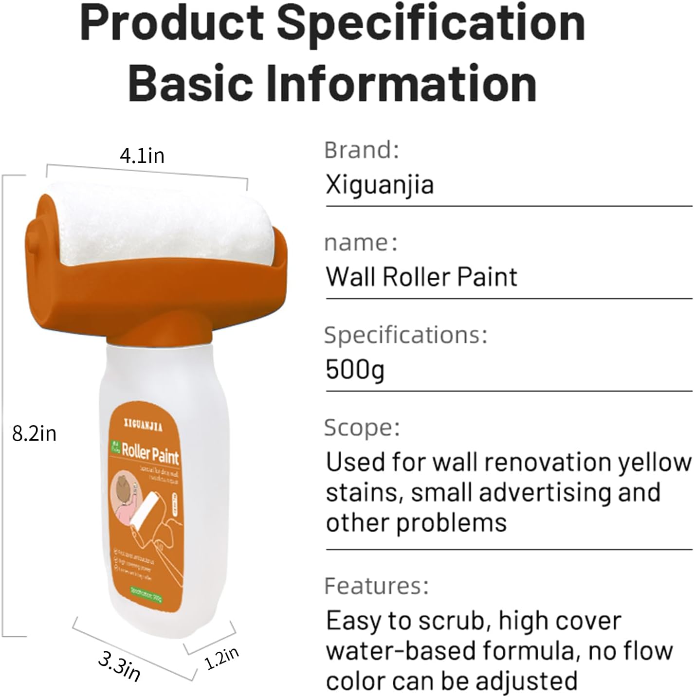 Small Roller Brush Repair ( 500 gram , white )