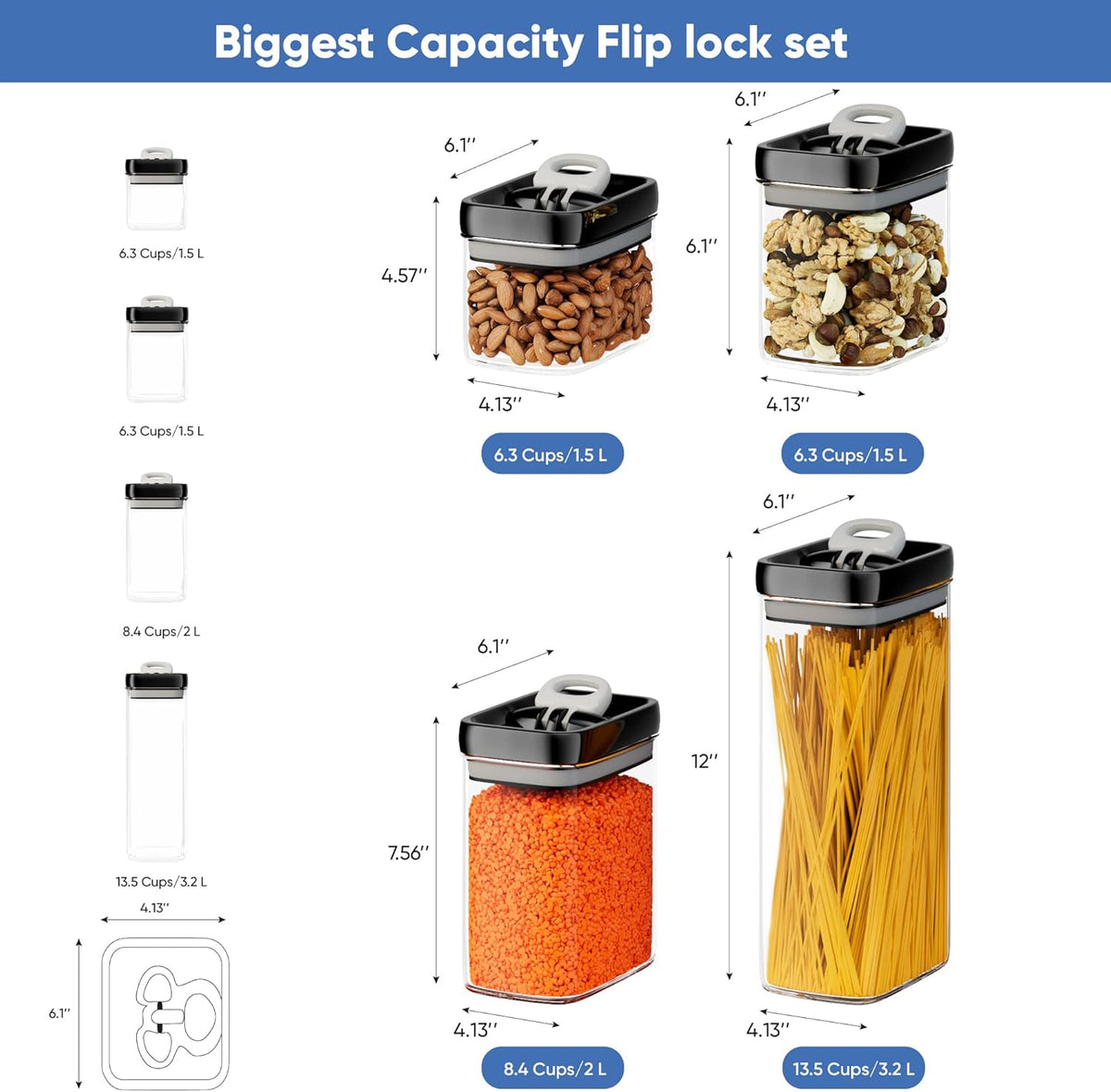7 in 1 Pieces Dry Food Storage - Makfoul