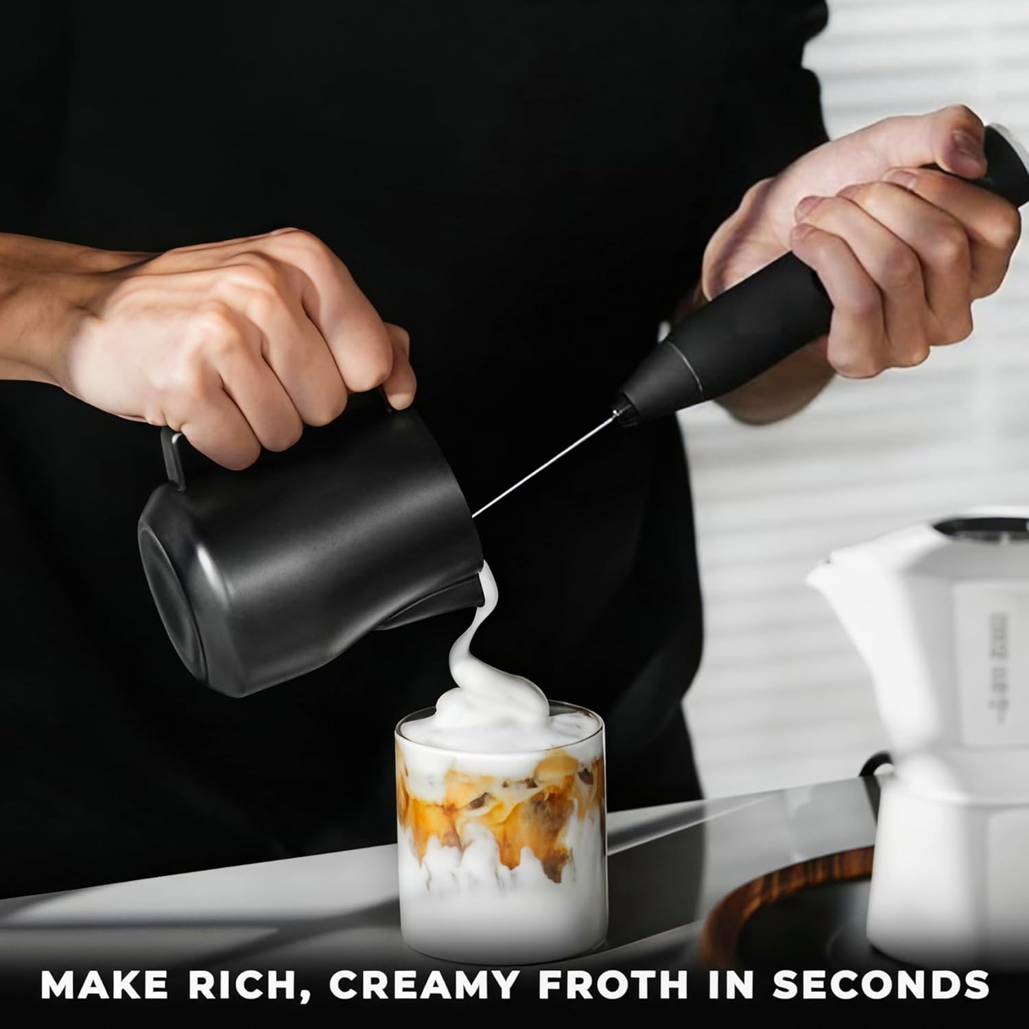 Handheld Electric Coffee Mixer Stirrer Milk Frother
