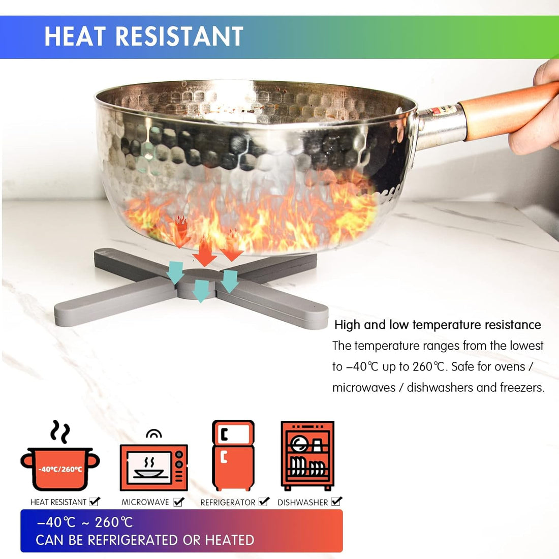 Foldable Silicone Trivets ( 5 pcs )