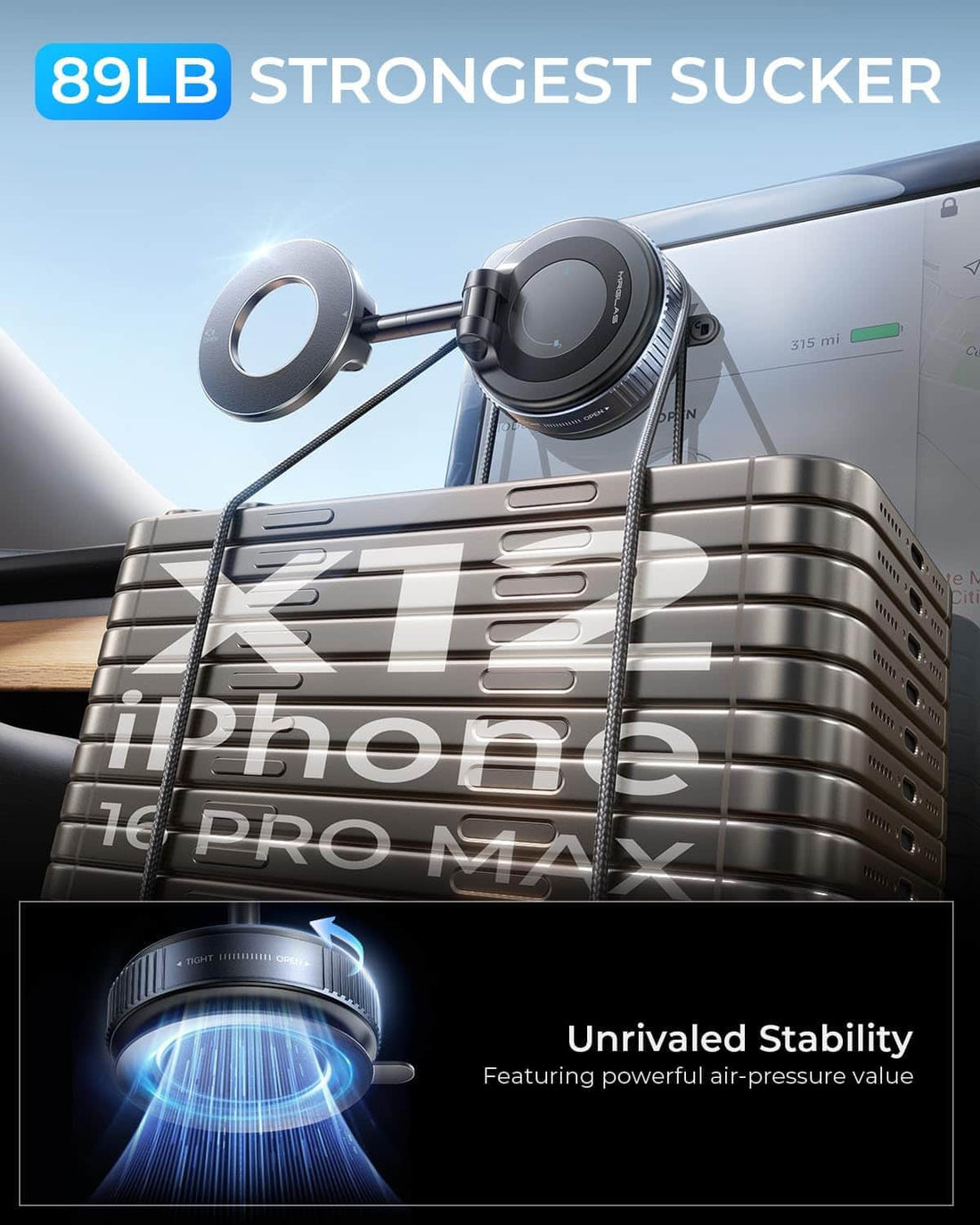 Vacuum Magnetic Phone Holder