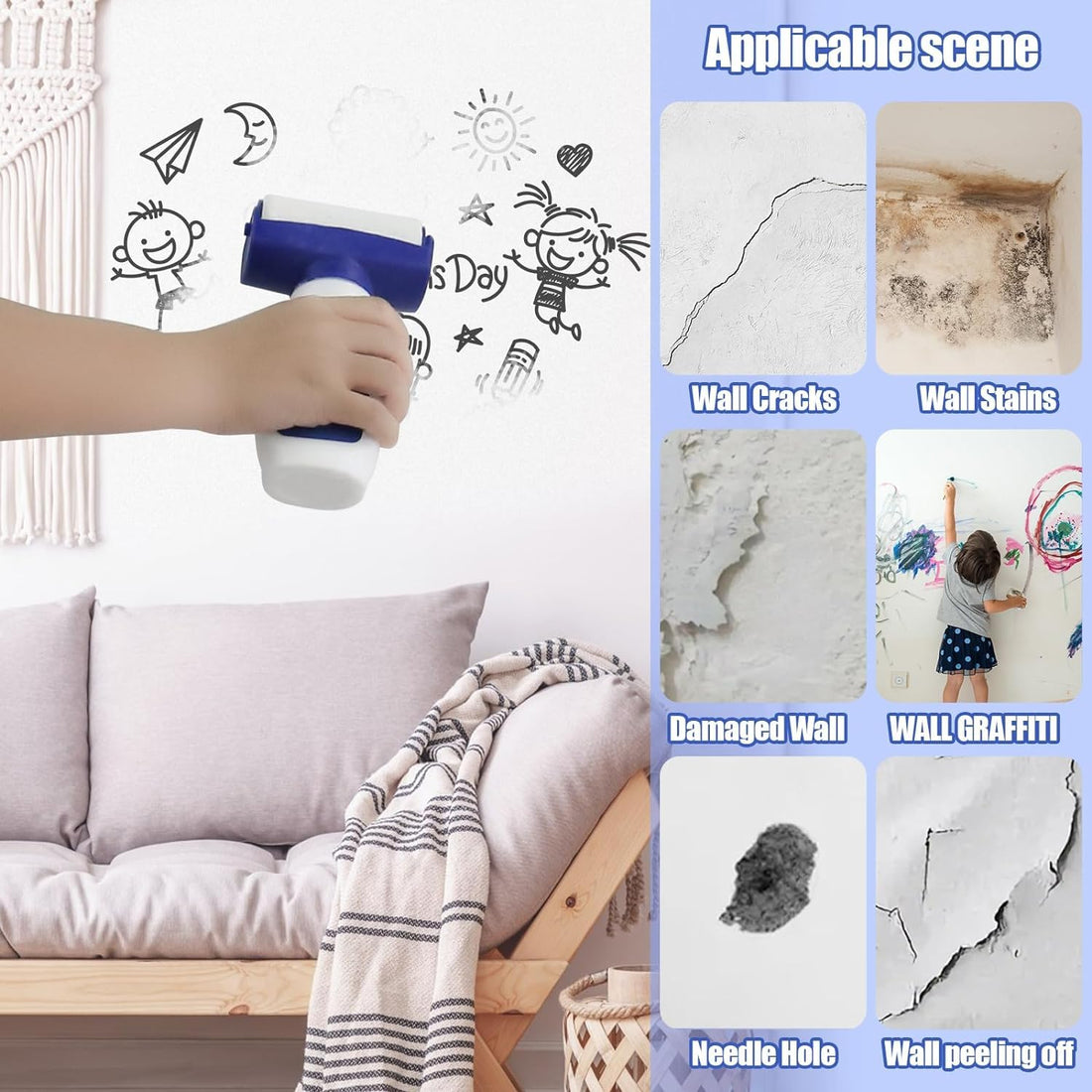 Small Roller Brush Repair ( 500 gram , white )