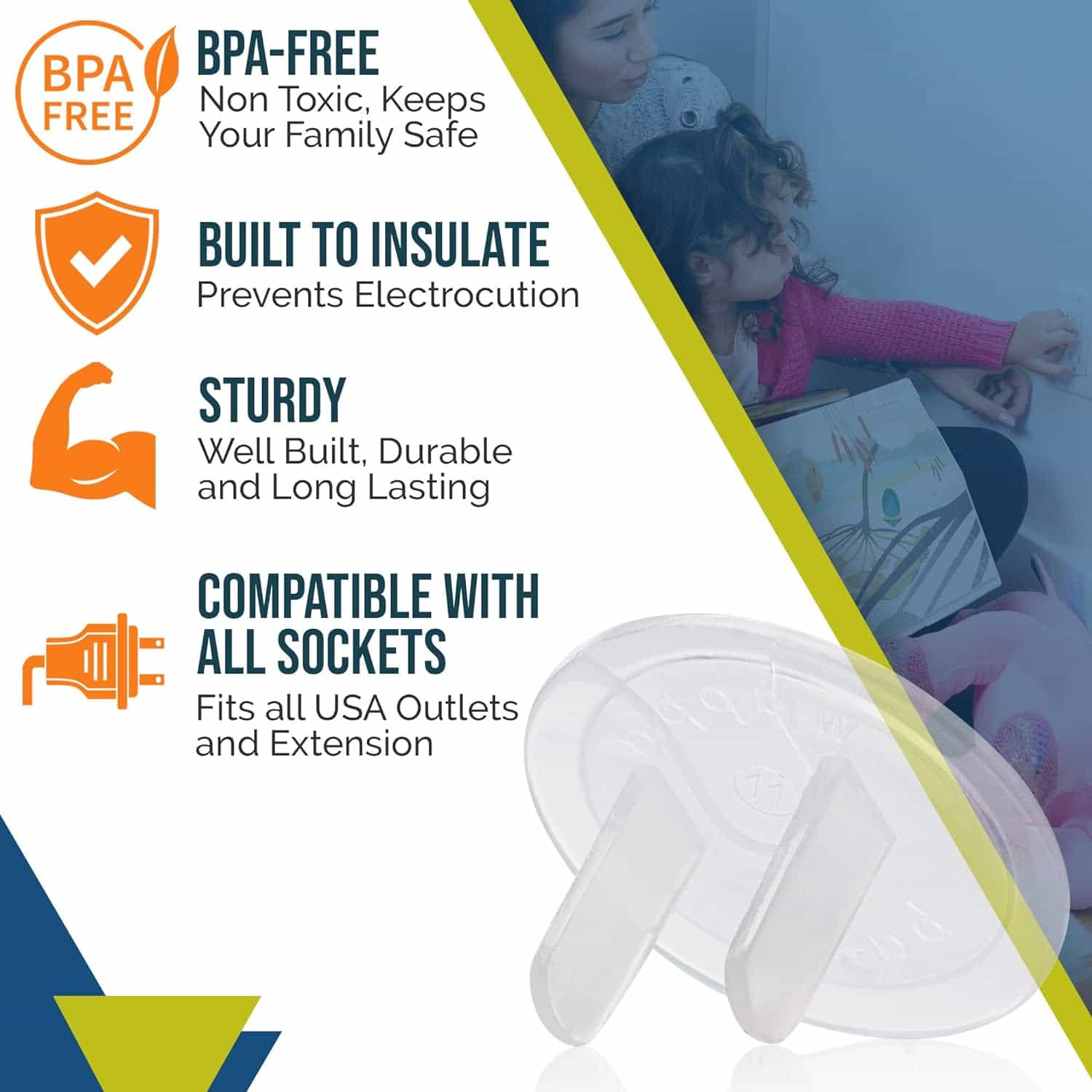 ( 8 pcs ) Baby Safety Outlet Plug Covers - Makfoul