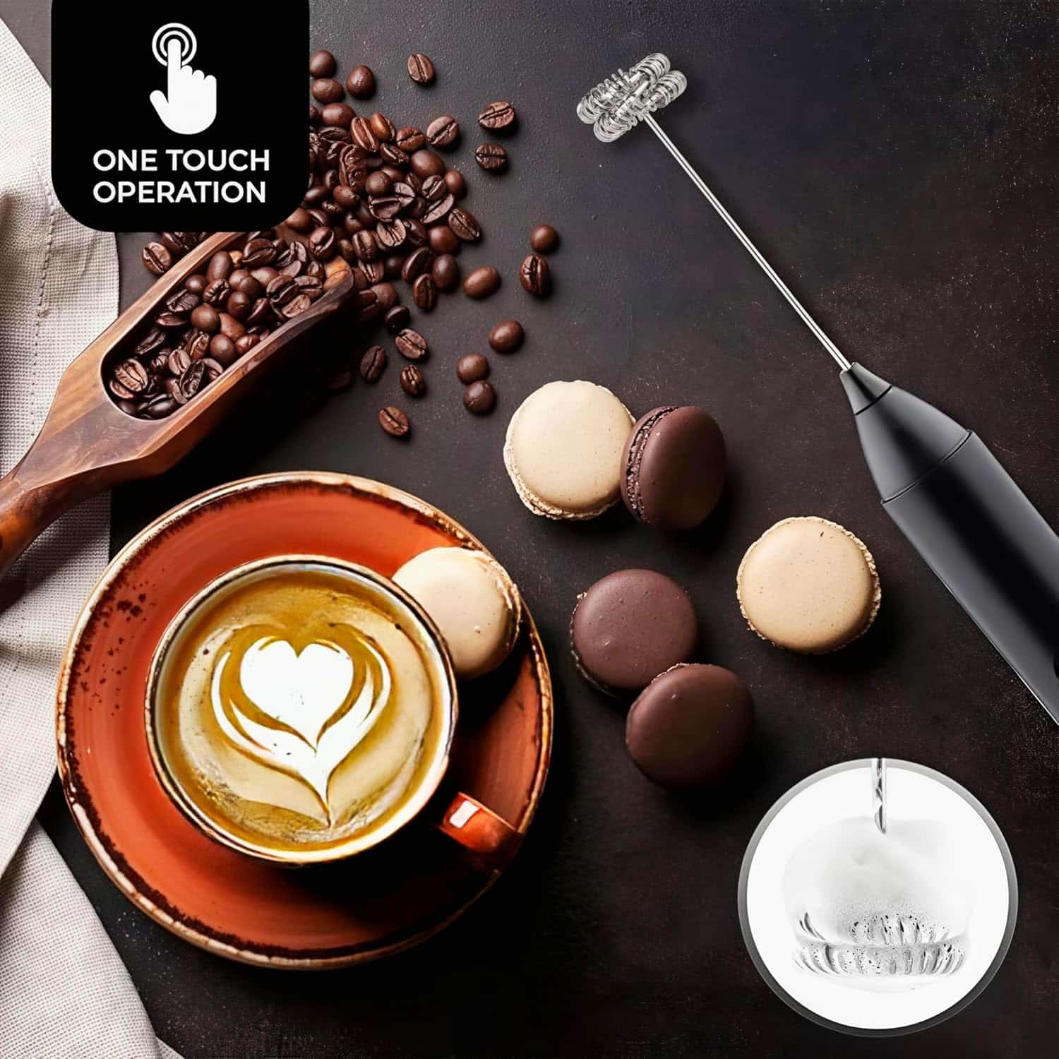 Handheld Electric Coffee Mixer Stirrer Milk Frother