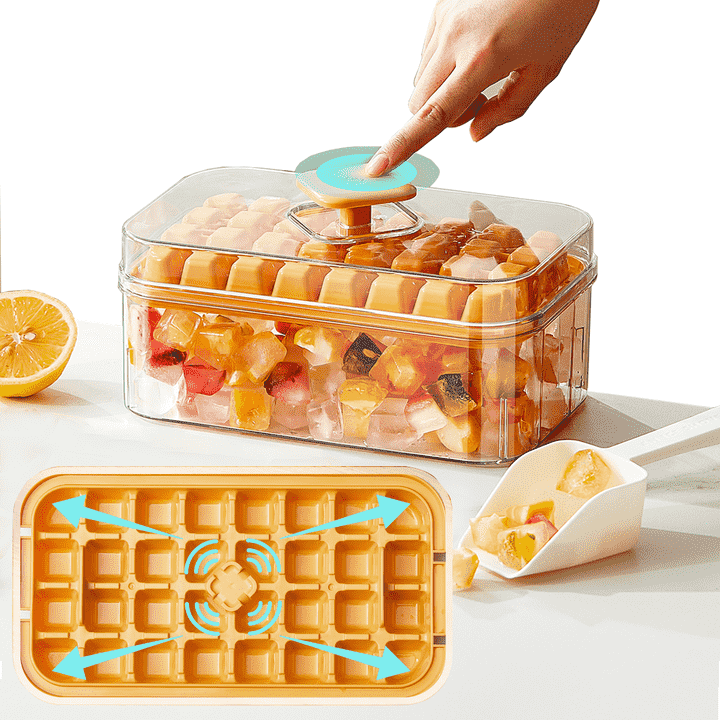 Ice Cube Tray with Lid and Bin