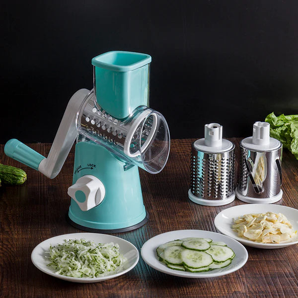 Tabletop Drum 3-in-1 Vegetable Cutter &amp; Rotary Cheese Grater