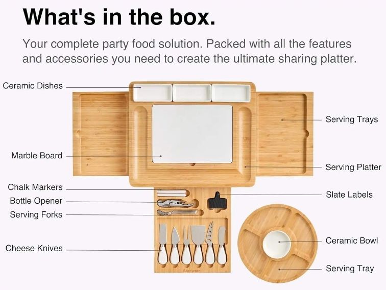 Meat and Cheese Board Set with Charcuterie