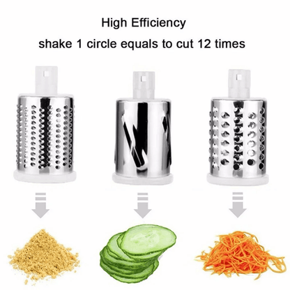 Tabletop Drum 3-in-1 Vegetable Cutter &amp; Rotary Cheese Grater