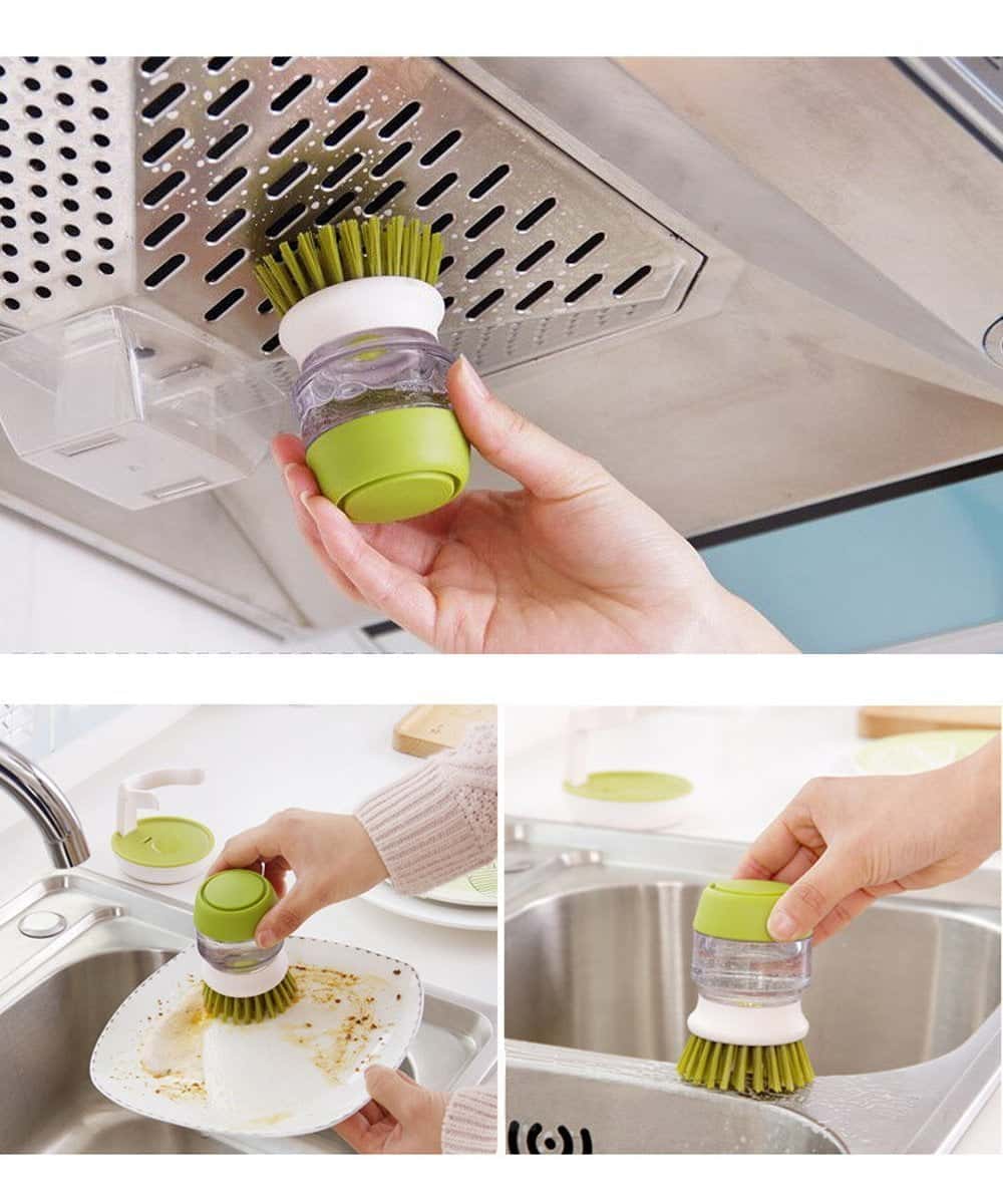 Dish Brush with Soap Dispenser - Makfoul