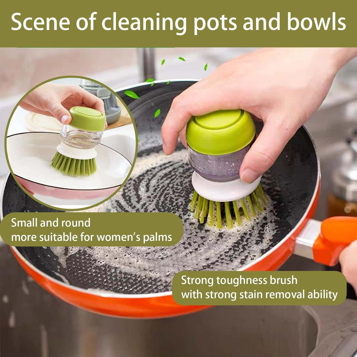 Dish Brush with Soap Dispenser - Makfoul