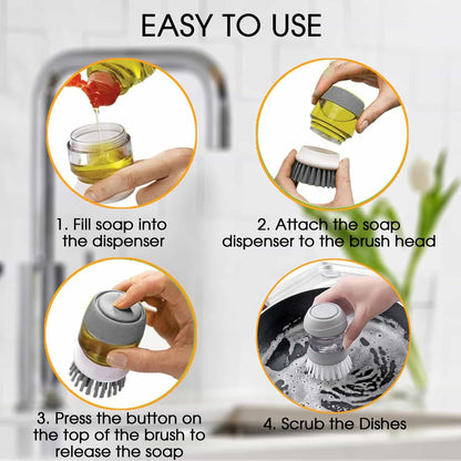 Dish Brush with Soap Dispenser - Makfoul
