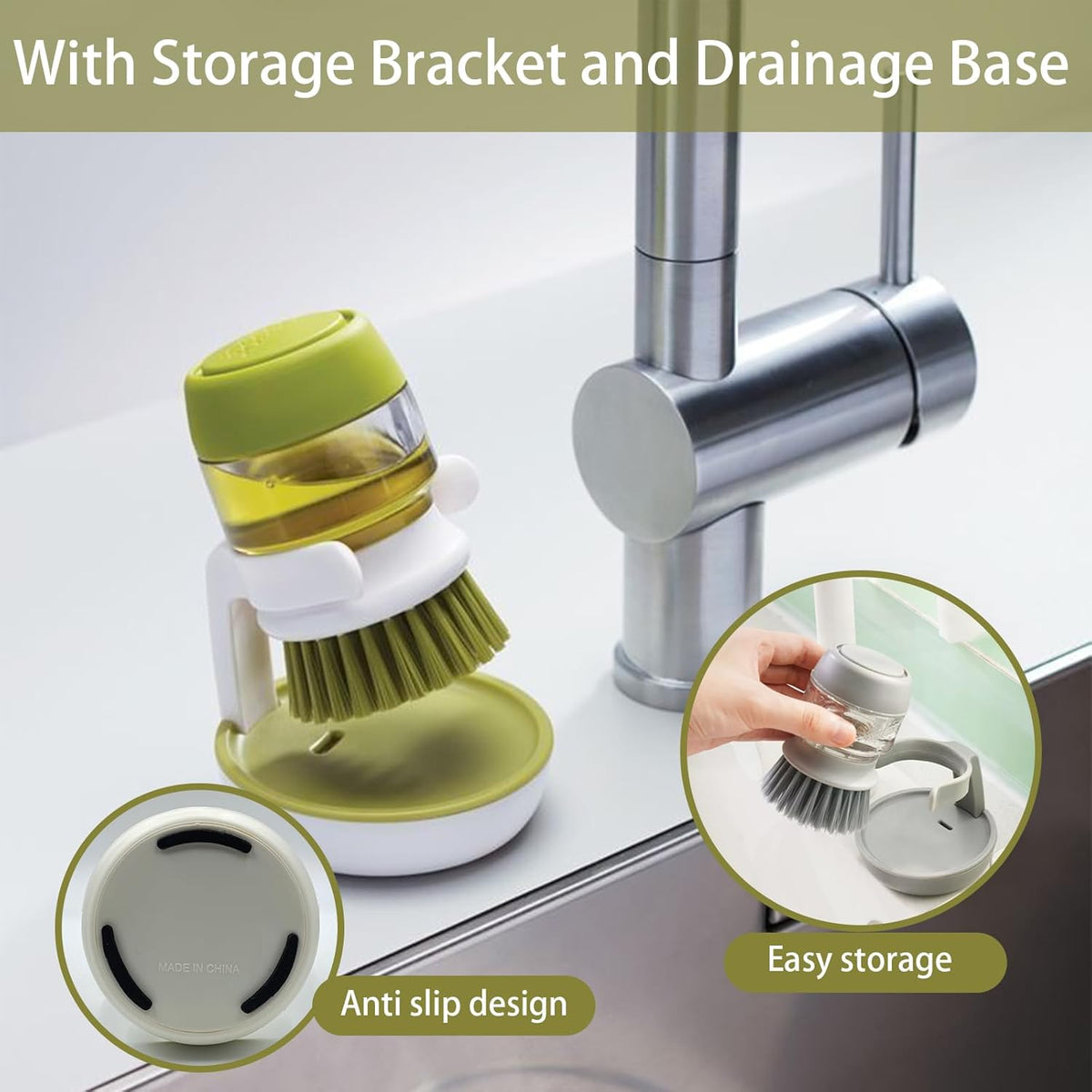 Dish Brush with Soap Dispenser - Makfoul