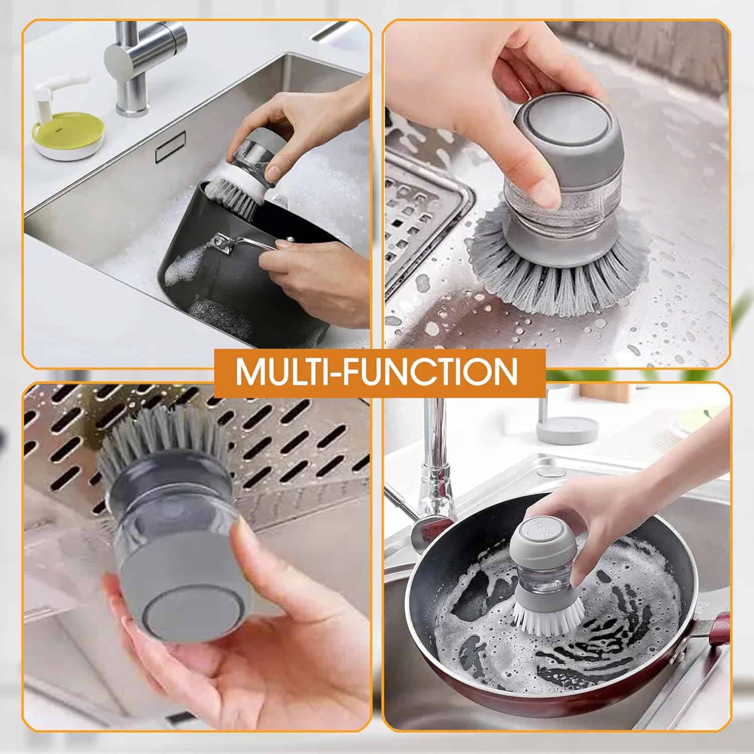 Dish Brush with Soap Dispenser - Makfoul