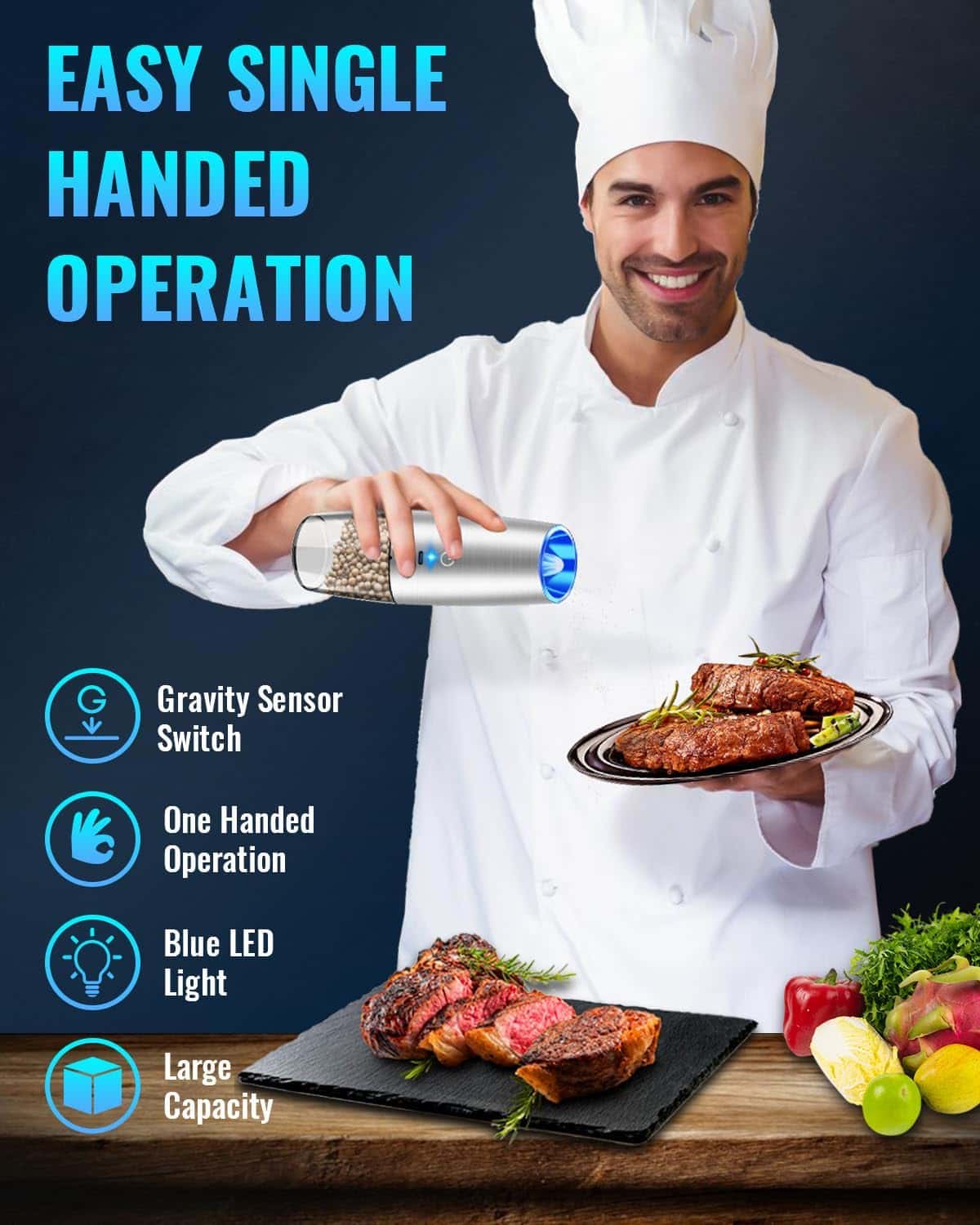 Electric Pepper and Salt Grinder - Makfoul