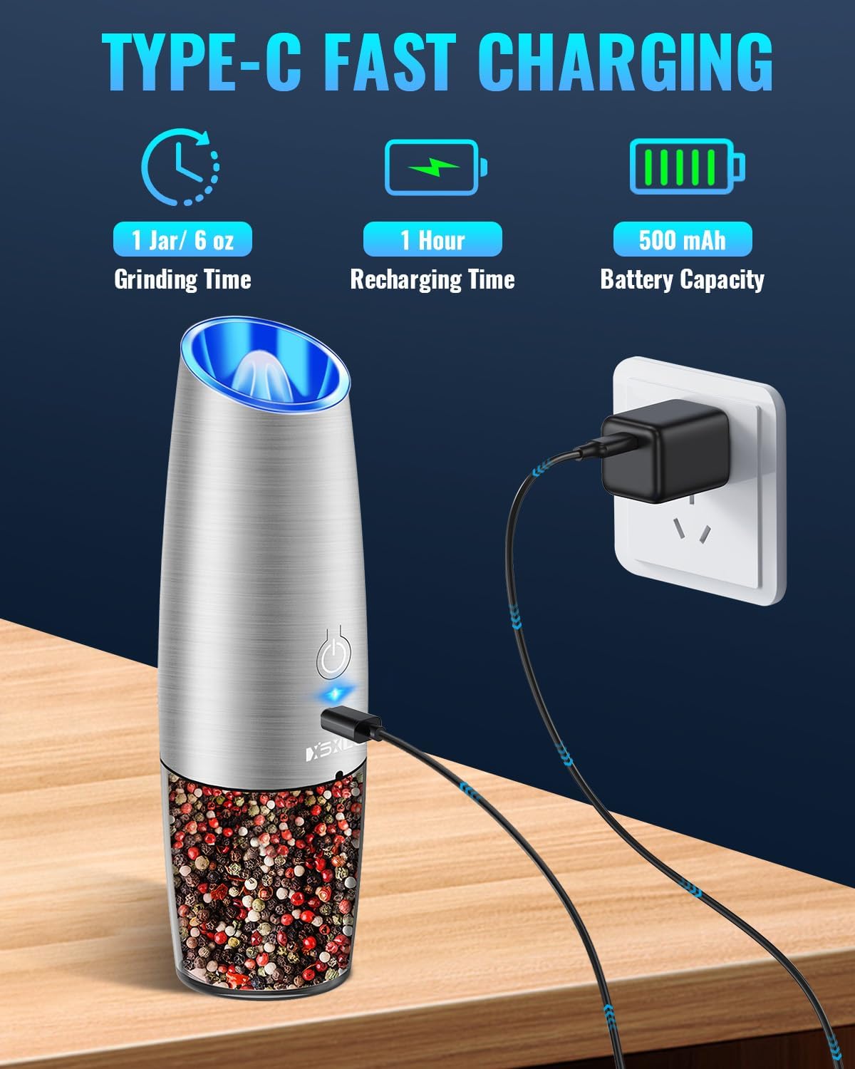 Electric Pepper and Salt Grinder - Makfoul