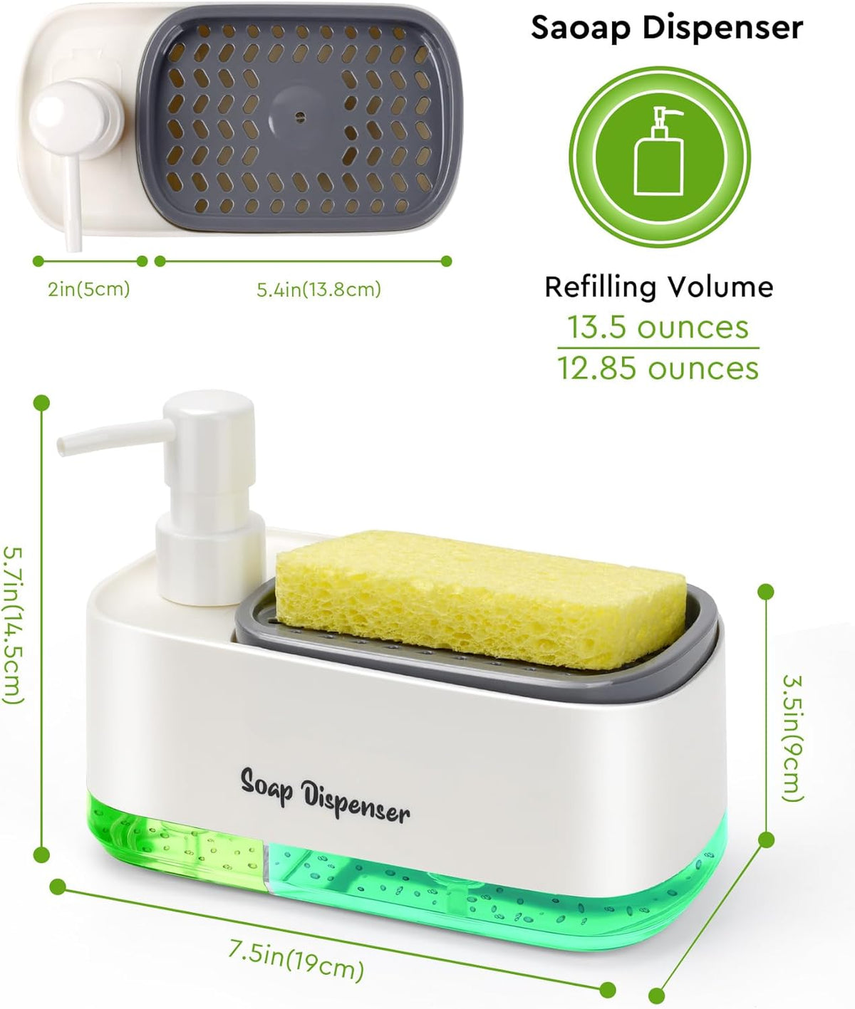Hand and Dish Soap Dispenser Set for Kitchen - Makfoul