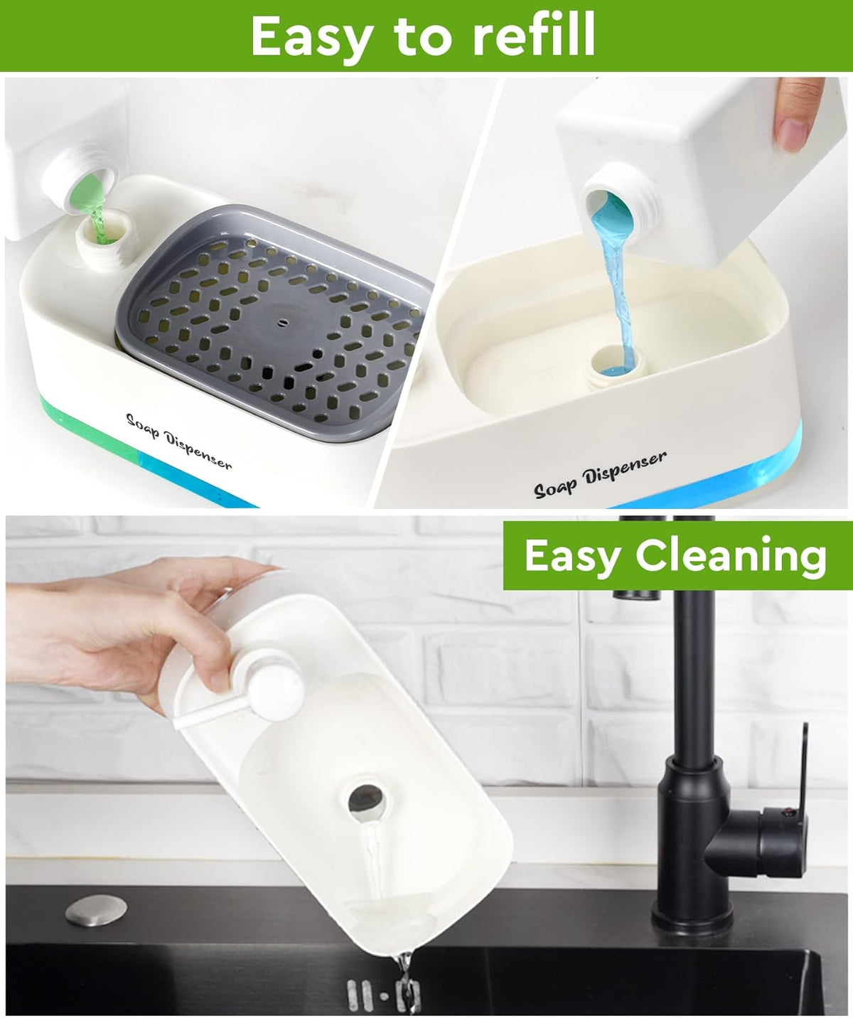 Hand and Dish Soap Dispenser Set for Kitchen - Makfoul