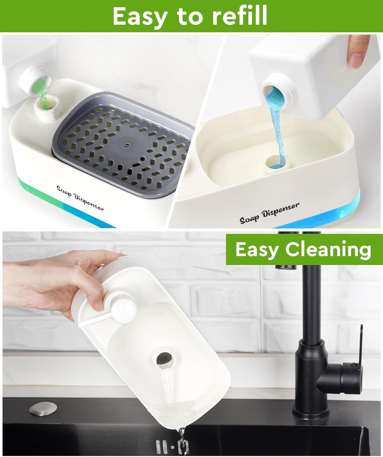 Hand and Dish Soap Dispenser Set for Kitchen - Makfoul