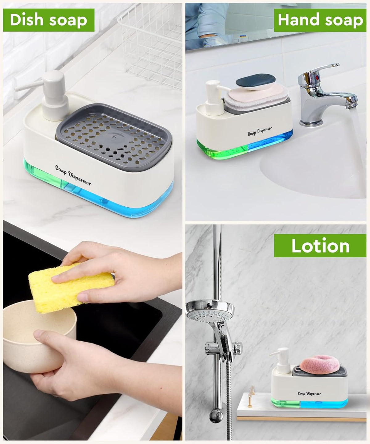 Hand and Dish Soap Dispenser Set for Kitchen - Makfoul