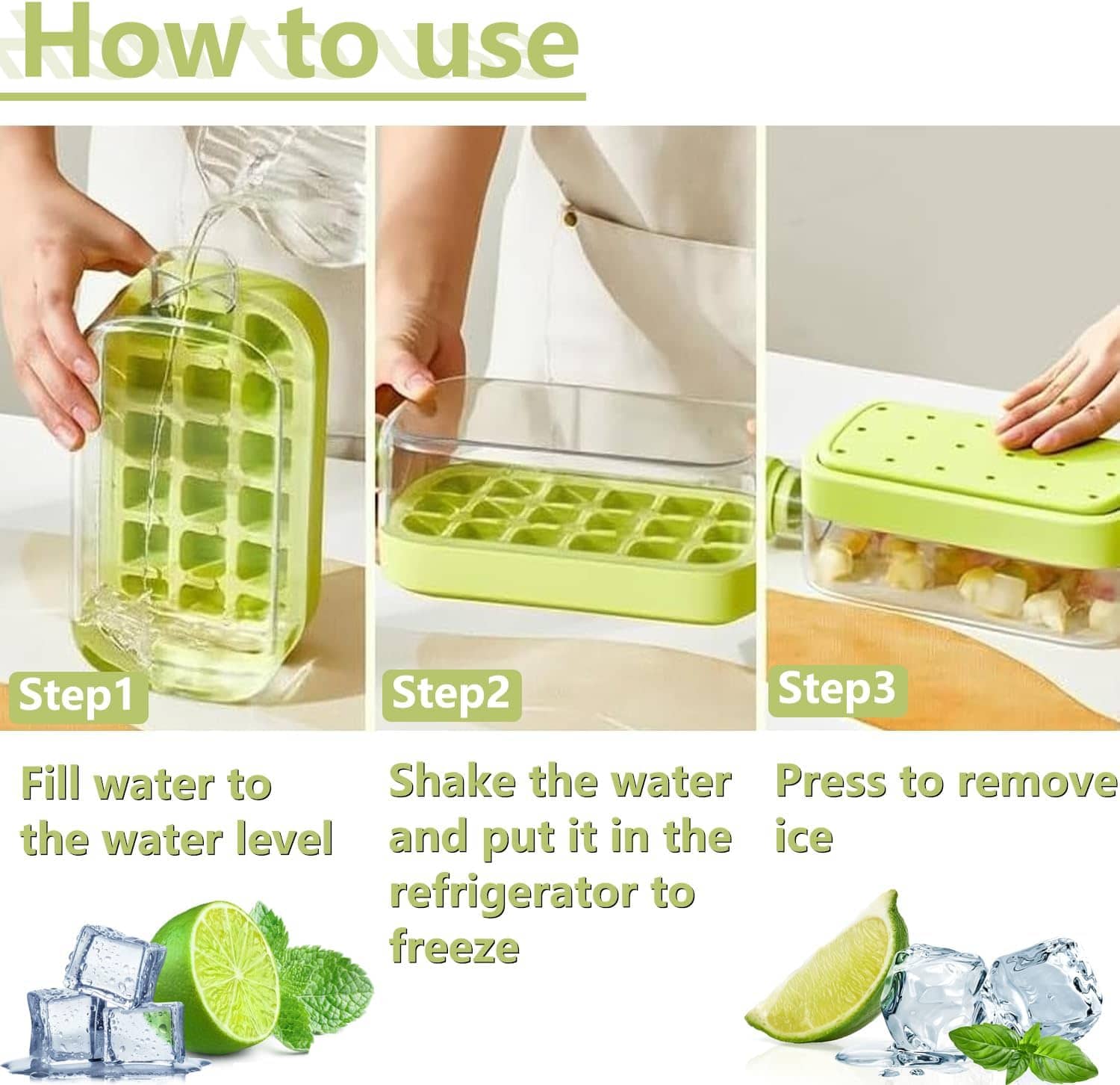 Ice Cube Bottle With Straw - Makfoul