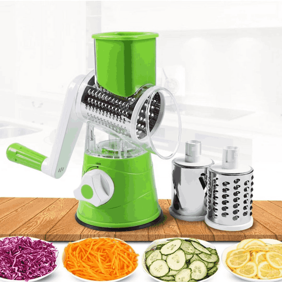 Tabletop Drum 3-in-1 Vegetable Cutter &amp; Rotary Cheese Grater