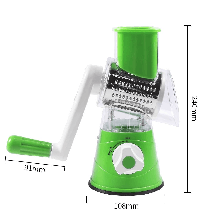 Tabletop Drum 3-in-1 Vegetable Cutter &amp; Rotary Cheese Grater