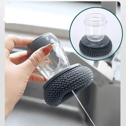 Dish Brush with Soap Dispenser - Palm Steel Brush