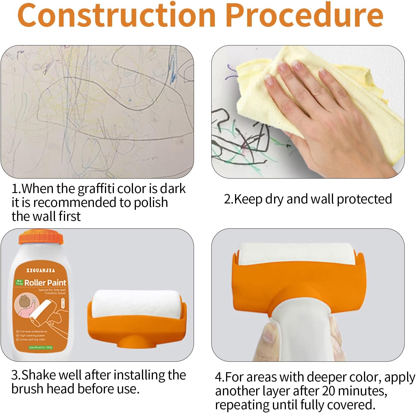 Small Roller Brush Repair ( 500 gram , white ) - Makfoul