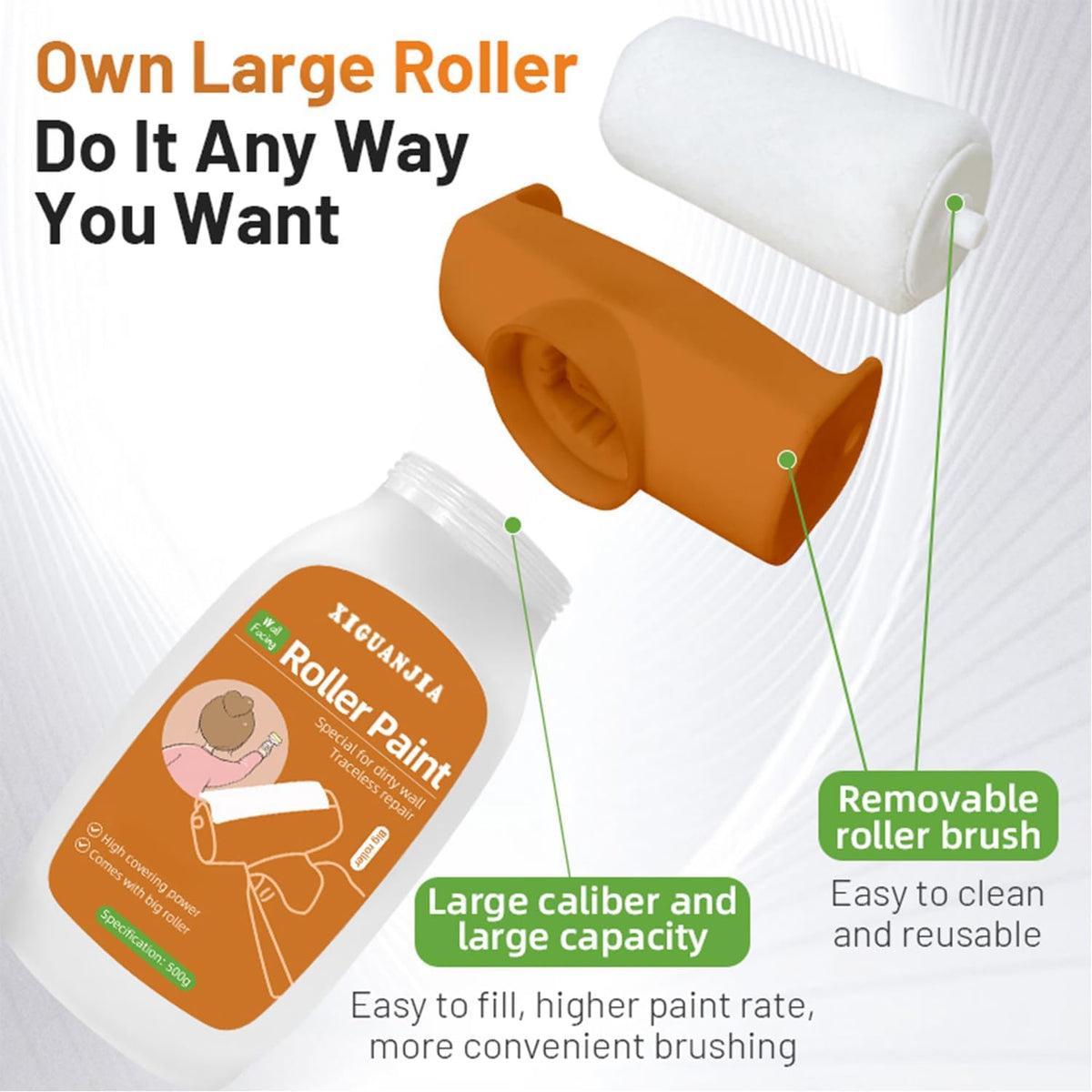 Small Roller Brush Repair ( 500 gram , white ) - Makfoul