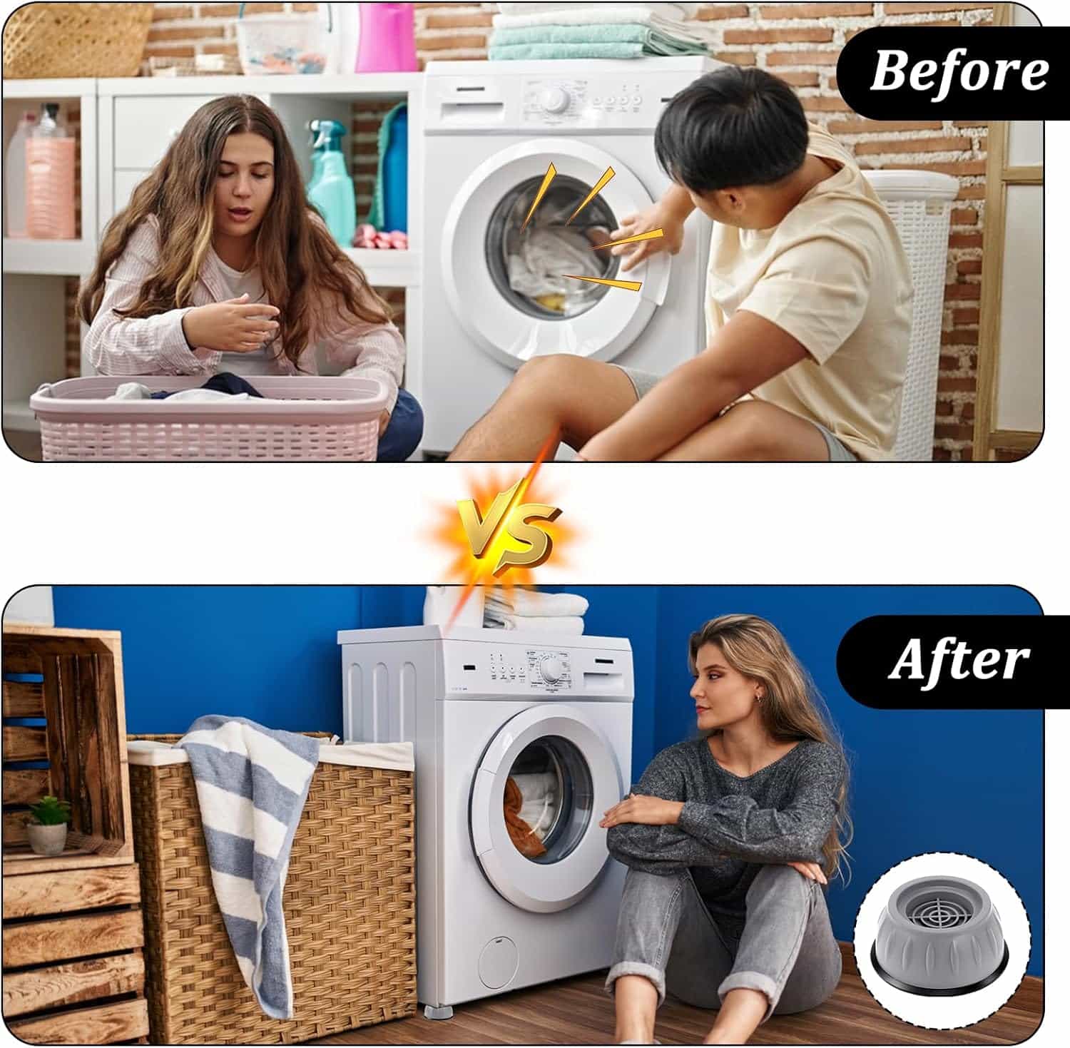 Washing Machine Foot Pads for Anti - Vibration ( 4 pcs ) - Makfoul